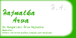 hajnalka arva business card
